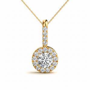 1 ctw Pendants Halo — Yellow Gold