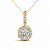 1 ctw Pendants Halo — Yellow Gold
