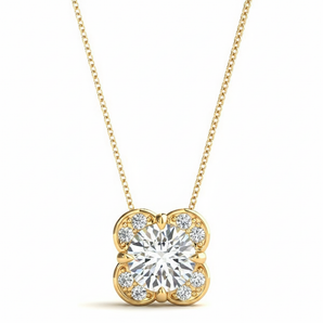 Pendants Halo — 1/2 ctw — Yellow Gold