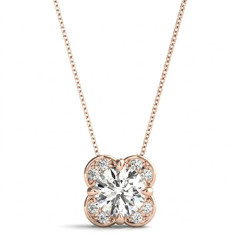 Pendants Halo — 1/2 ctw — Rose Gold