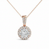 Pendants Halo — 1/2 ctw — Rose Gold