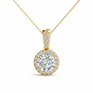 Pendants Halo — 1/2 ctw — Yellow Gold