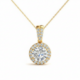 Pendants Halo — 1/2 ctw — Yellow Gold