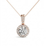 Pendants Halo — 1/2 ctw — Rose Gold