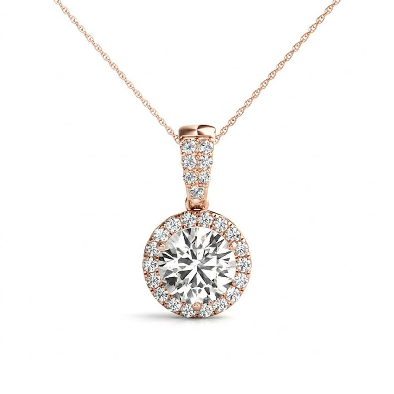 Pendants Halo — 1/2 ctw — Rose Gold