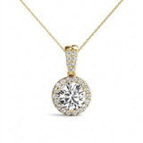 Pendants Halo — 1/2 ctw — Yellow Gold