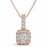 Pendants Halo — 3/4 ctw — Rose Gold