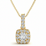 Pendants Halo — 3/4 ctw — Yellow Gold
