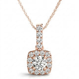 Pendants Halo — 3/4 ctw — Rose Gold