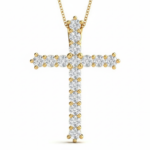 Pendants Religious Crosses — 1/4 ctw — Yellow Gold