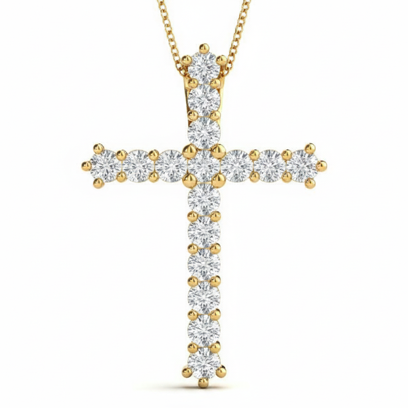 Pendants Religious Crosses — 1/4 ctw — Yellow Gold