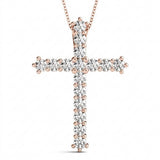 Pendants Religious Crosses — 1/4 ctw — Rose Gold