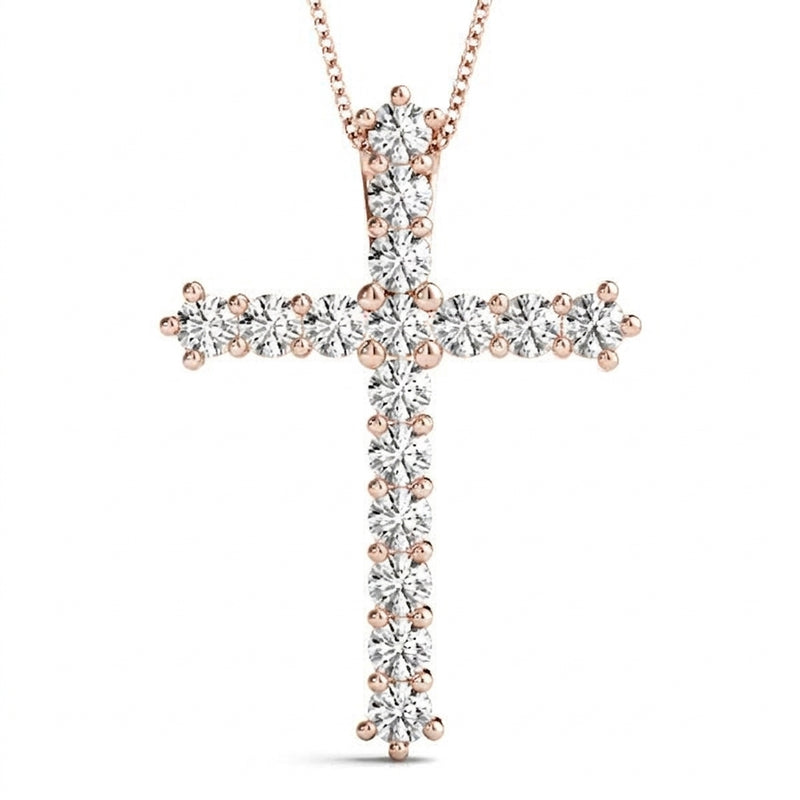 Pendants Religious Crosses — 1/4 ctw — Rose Gold