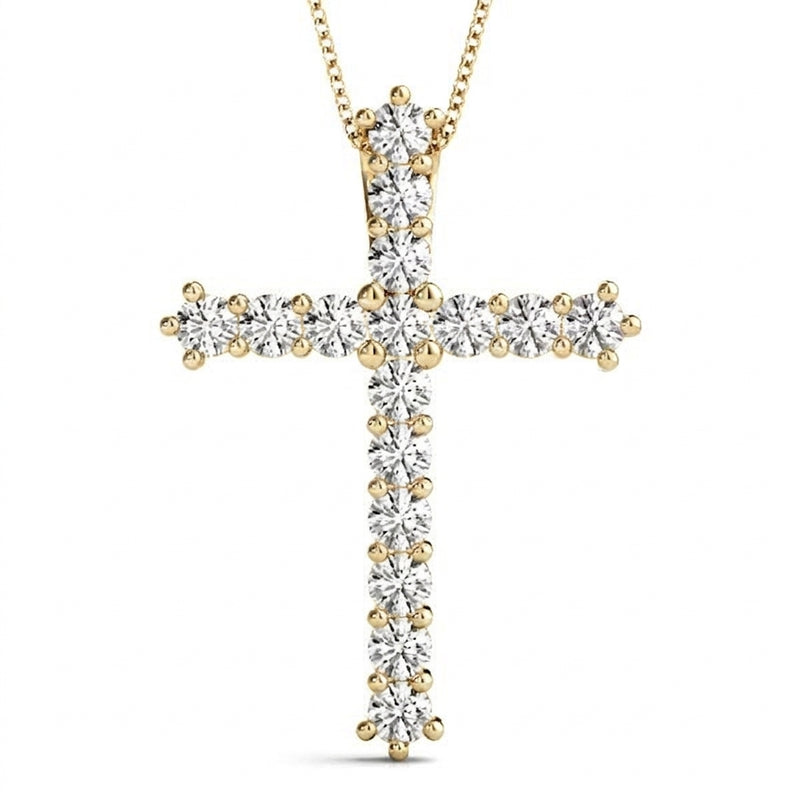 Pendants Religious Crosses — 1/4 ctw — Yellow Gold