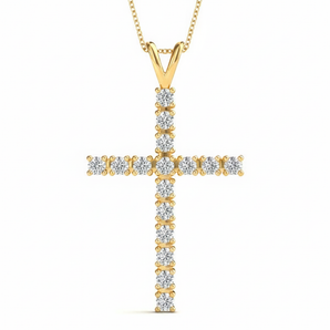 Pendants Religious Crosses — 1/2 ctw — Yellow Gold
