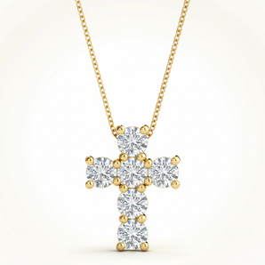 Pendants Religious Crosses — 1/4 ctw — Yellow Gold