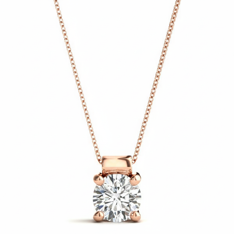 Pendants Solitaires — 3/4 ctw — Rose Gold