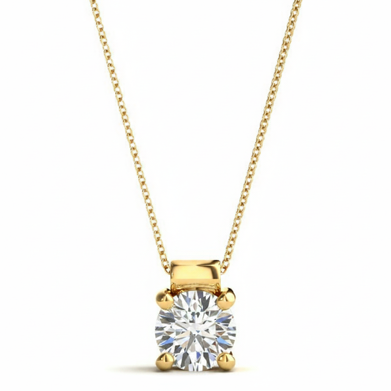 Pendants Solitaires — 3/4 ctw — Yellow Gold