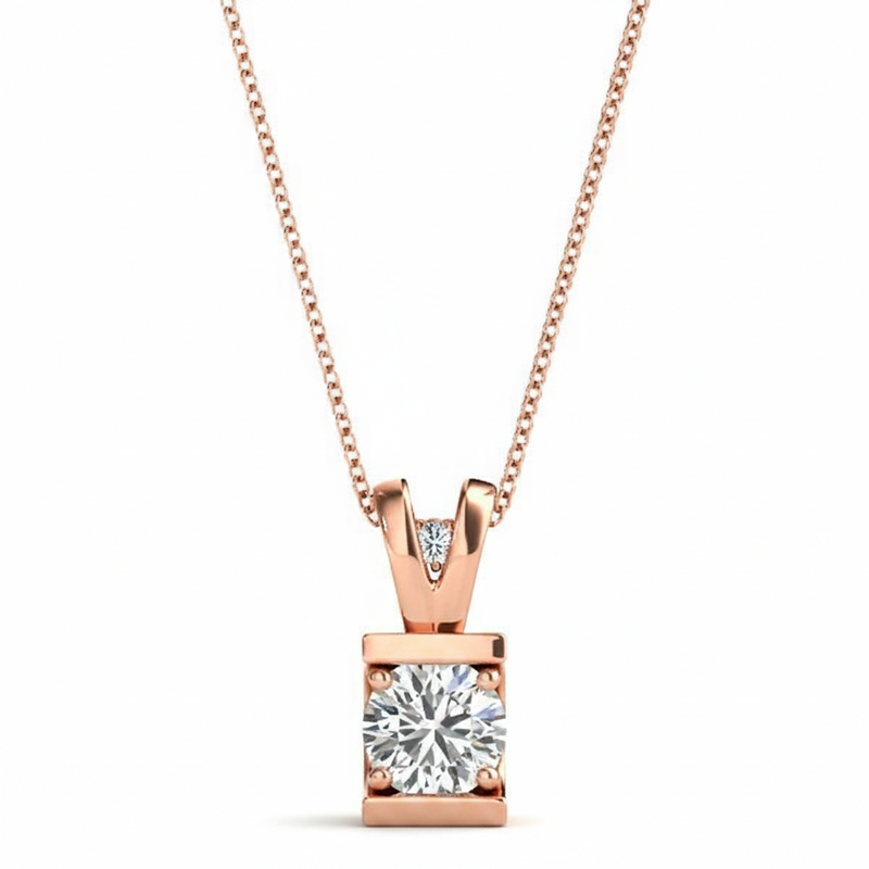 Pendants Solitaires — 1/4 ctw — Rose Gold