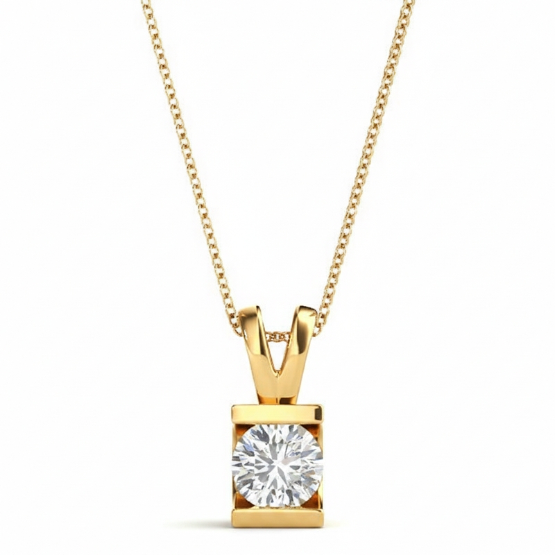 Pendants Solitaires — 1/4 ctw — Yellow Gold