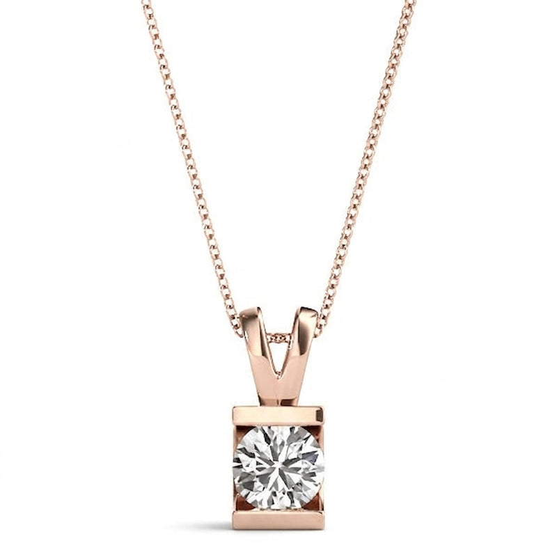 Pendants Solitaires — 1/4 ctw — Rose Gold