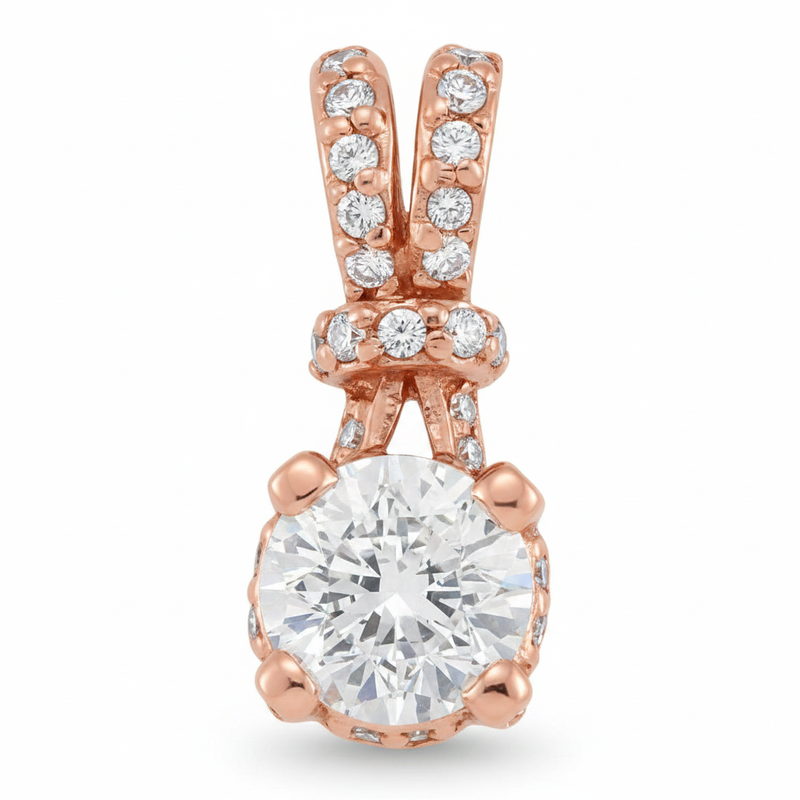 1 1/8 ctw Pendants Solitaires — Rose Gold