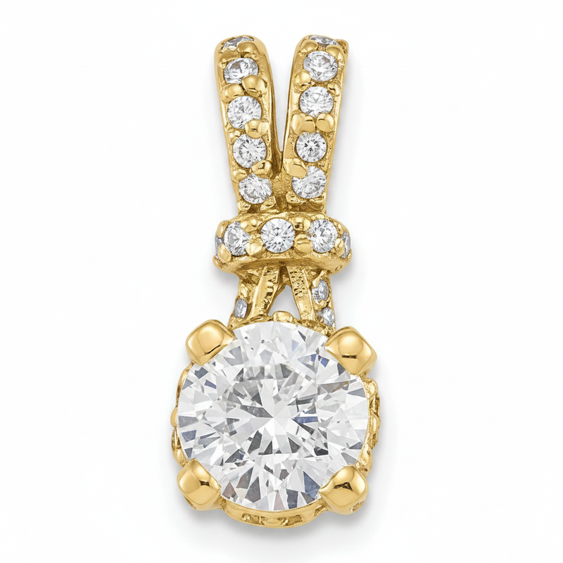 1 1/8 ctw Pendants Solitaires — Yellow Gold