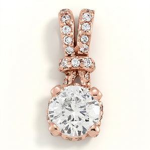 1 1/8 ctw Pendants Solitaires — Rose Gold