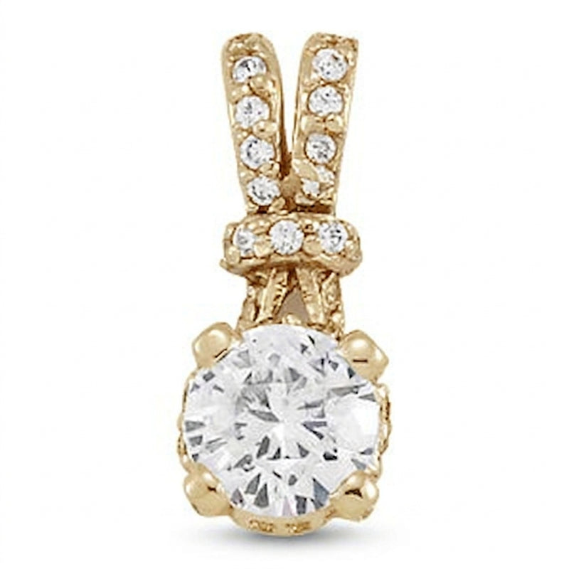 1 1/8 ctw Pendants Solitaires — Yellow Gold