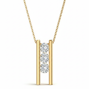 1/4 ctw Pendants Three-Stone — Yellow Gold