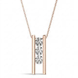 1/4 ctw Pendants Three-Stone — Rose Gold