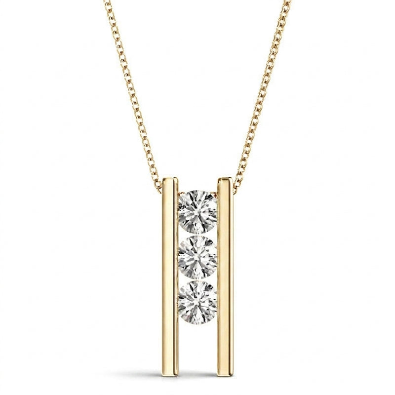 1/4 ctw Pendants Three-Stone — Yellow Gold