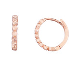 14K Gold Round Diamond Cut Huggie Earring