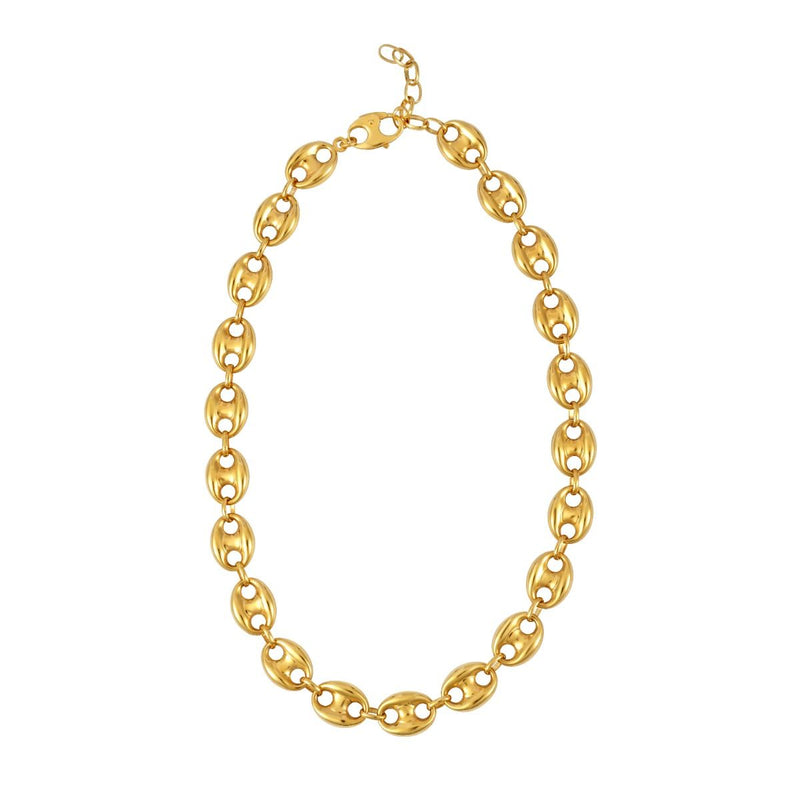 14K Gold 12mm Puffed Mariner Link Chain