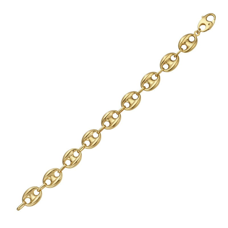 14K Gold 12mm Puffed Mariner Link Chain