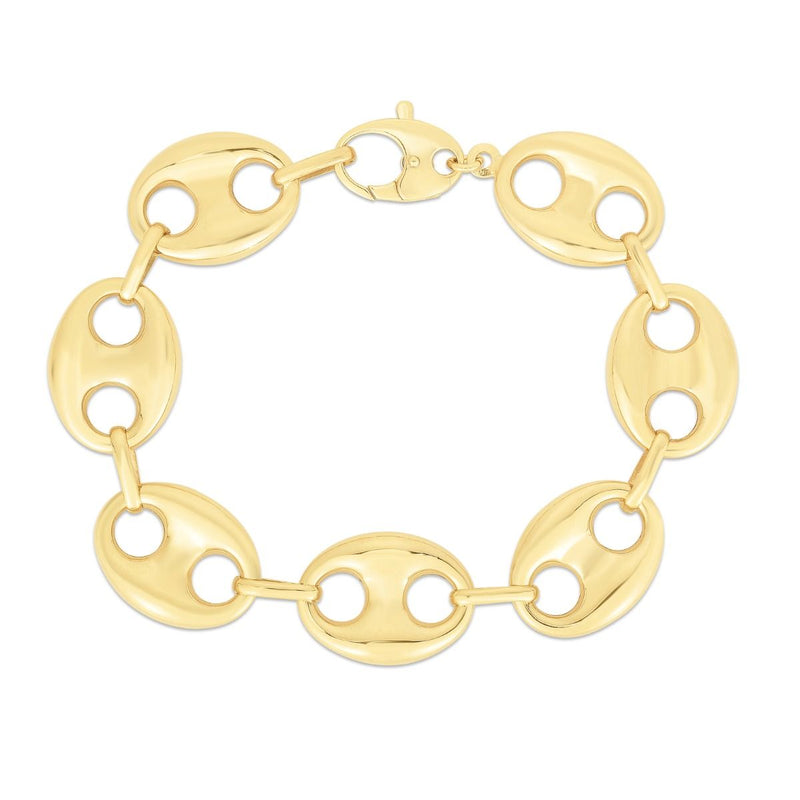 14K Gold 16mm Puffed Mariner Link Chain