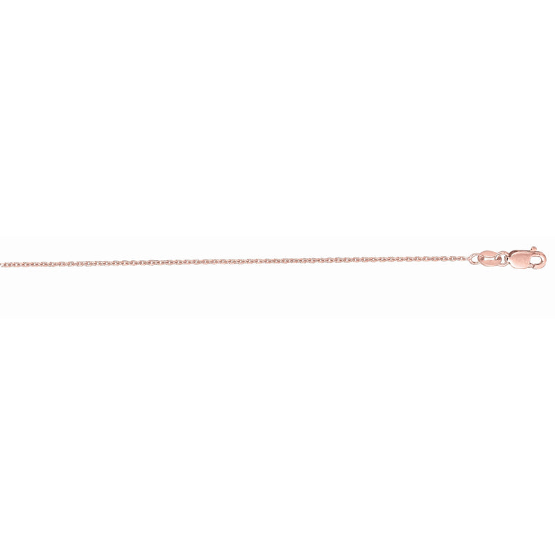 14K Gold 1.3mm Diamond Cut Cable Chain 