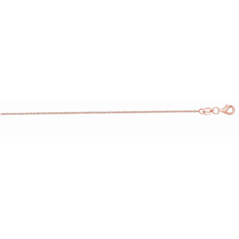 14K Gold 1.1mm Diamond Cut Cable Chain 