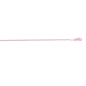 14K Gold 1.2mm Diamond Cut Round Wheat Chain 