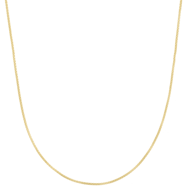 14K Gold 1.3mm Popcorn Chain