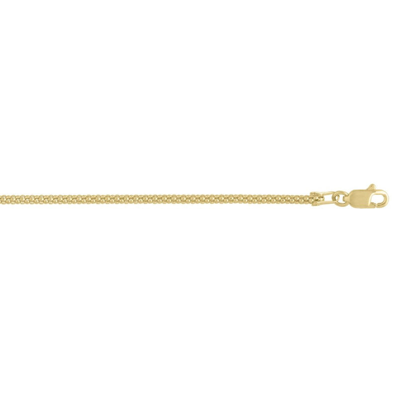 14K Gold 1.65mm Popcorn Chain