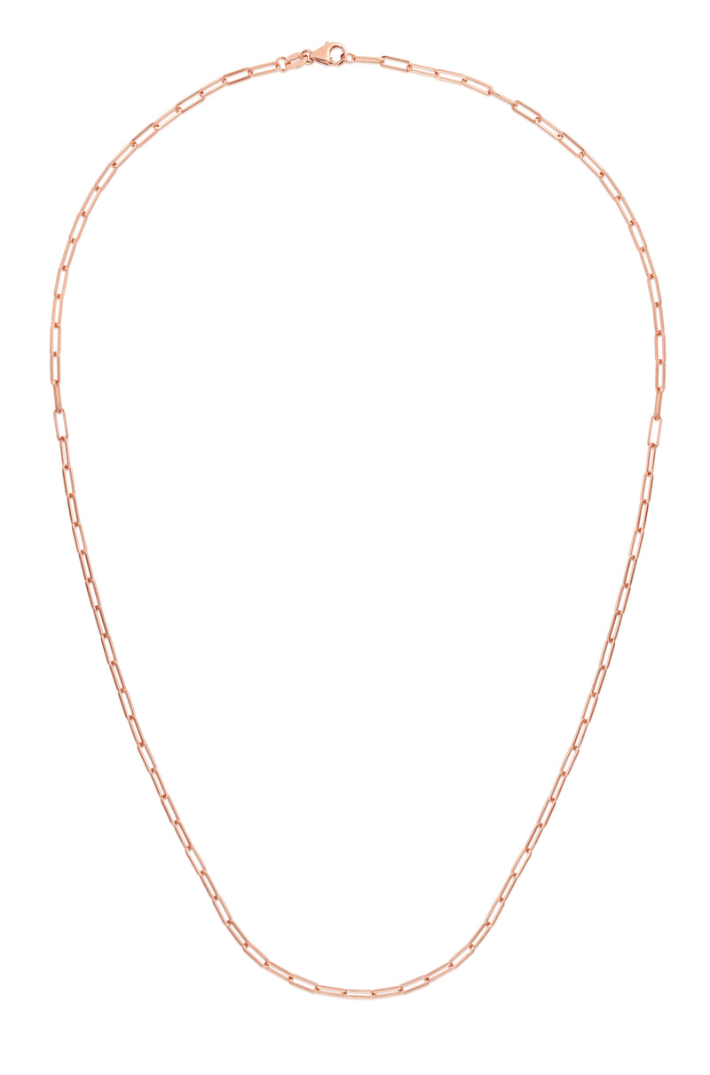 14K Gold 2.1mm Paperclip Chain 