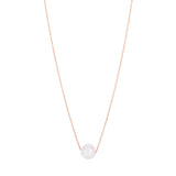 14K Pearl Necklace Solitaire