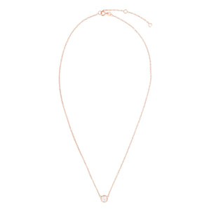 14K Gold & White Topaz Solitaire Necklace