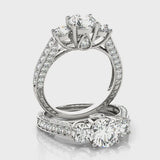 Round Three Stone Engagement Ring (50509-E) — ring spin