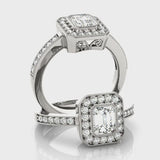 Halo Emerald Engagement Ring (83650) — ring spin