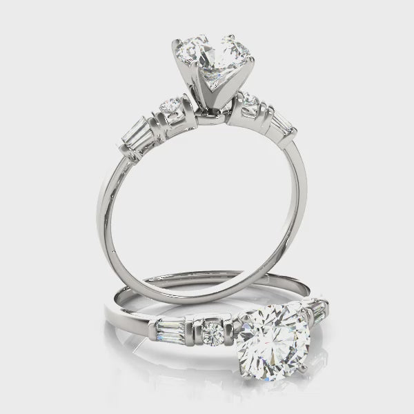 Baguette Accent Engagement Ring (50299-E) — ring spin