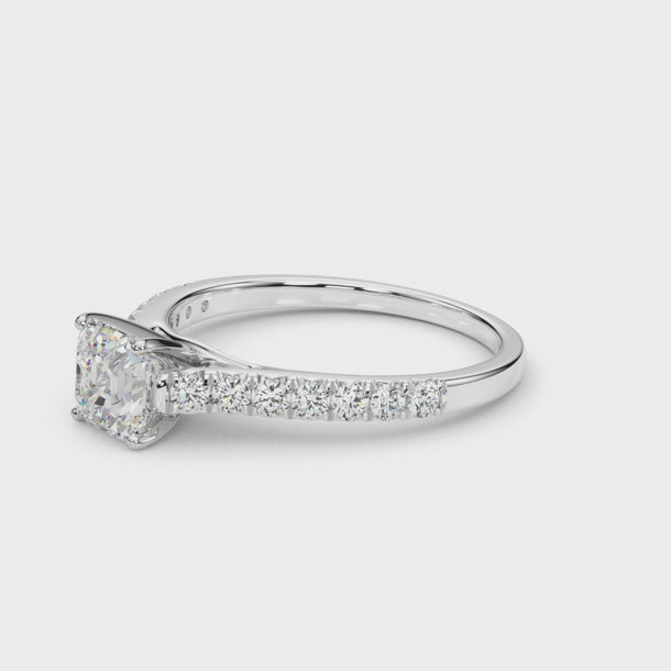 Single-Row Prong-Set Engagement Ring — ring spin