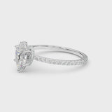 Hidden Halo Pear Center Single Row Engagement Ring (85296) — ring spin