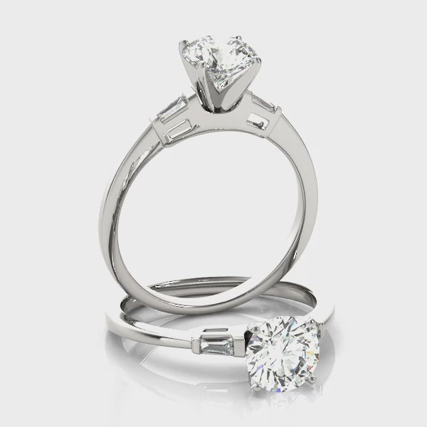 Baguette Three Stone Engagement Ring (50074-E) — ring spin